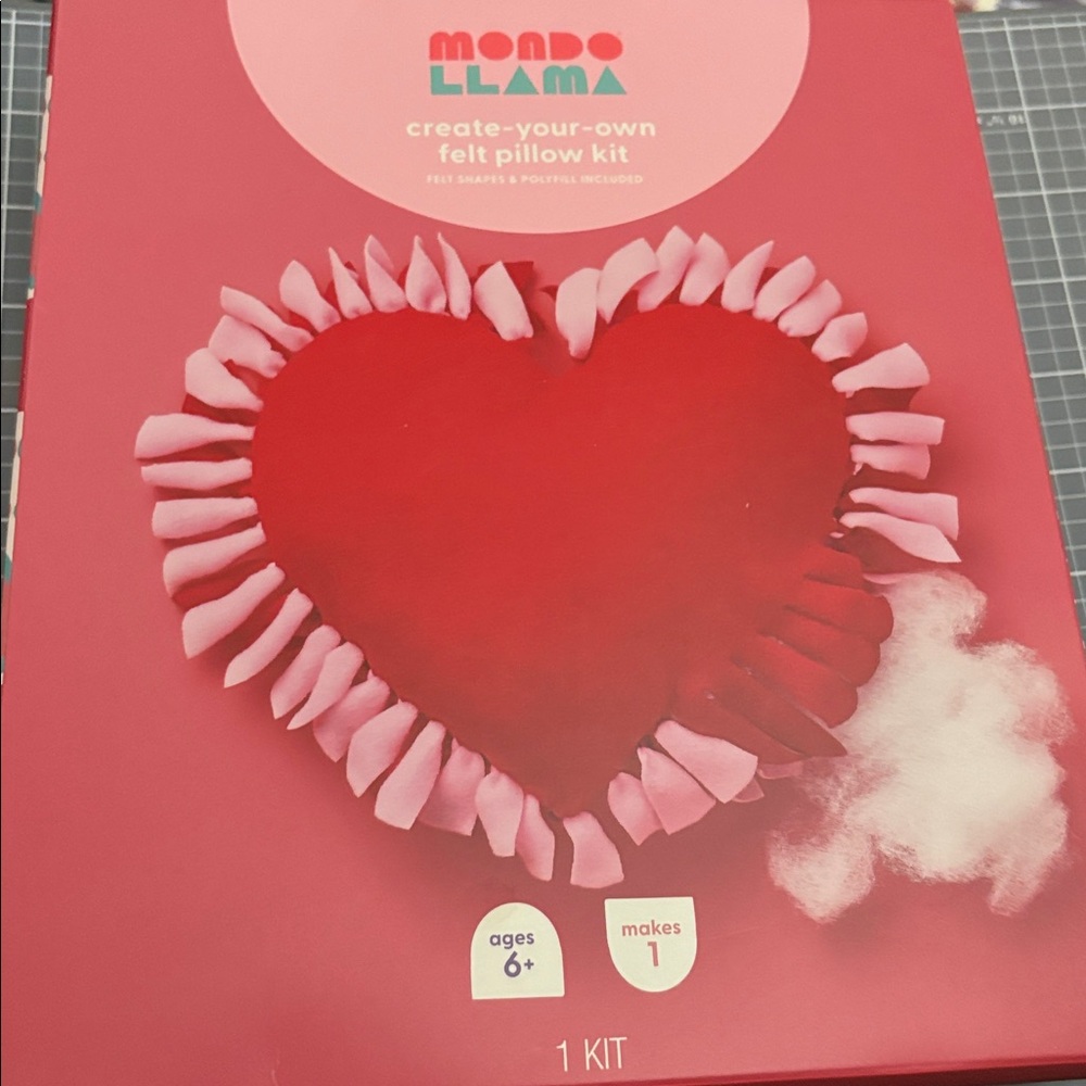 Target Mondo Llama Red and Pink Heart Pillow Kit